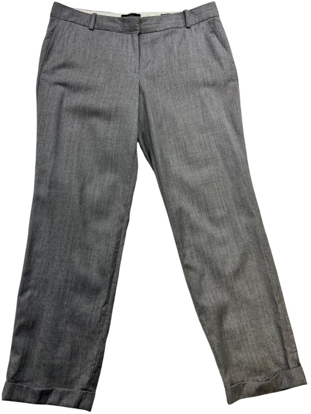 J.Crew Women's Tollegno 1900 Wool Cafe Capri Dress Pants Flat Front Size 10 Gray